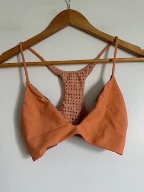 Acacia Swimwear Peach Racerback Mesh Back Bikini Swim Top size Large